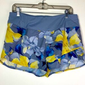 CALIA by Carrie Underwood Blue and Yellow Floral Athletic Shorts